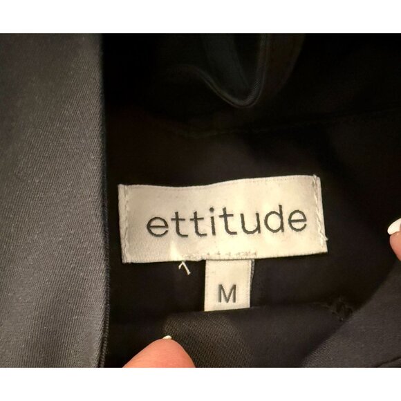 NEW Ettitude Sateen Black Slip Dress NIB - Size M - Picture 5 of 7